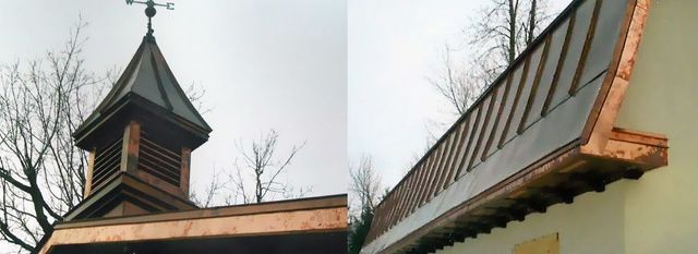 Clocheton et corniche en cuivre — ouvrage d’art